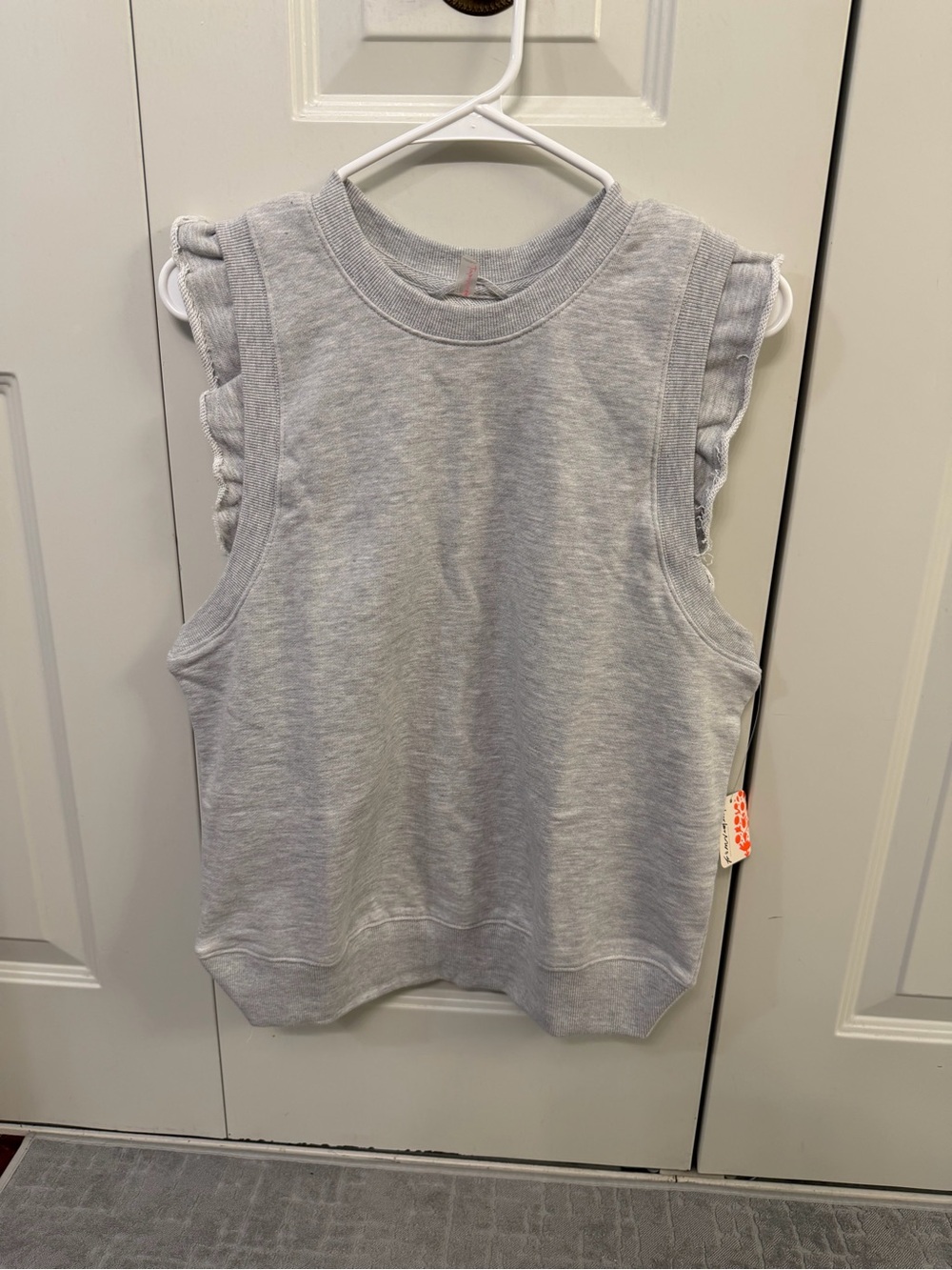 NWT FP Movement by Free People Heather Gray Ruffle Sleeve Tank